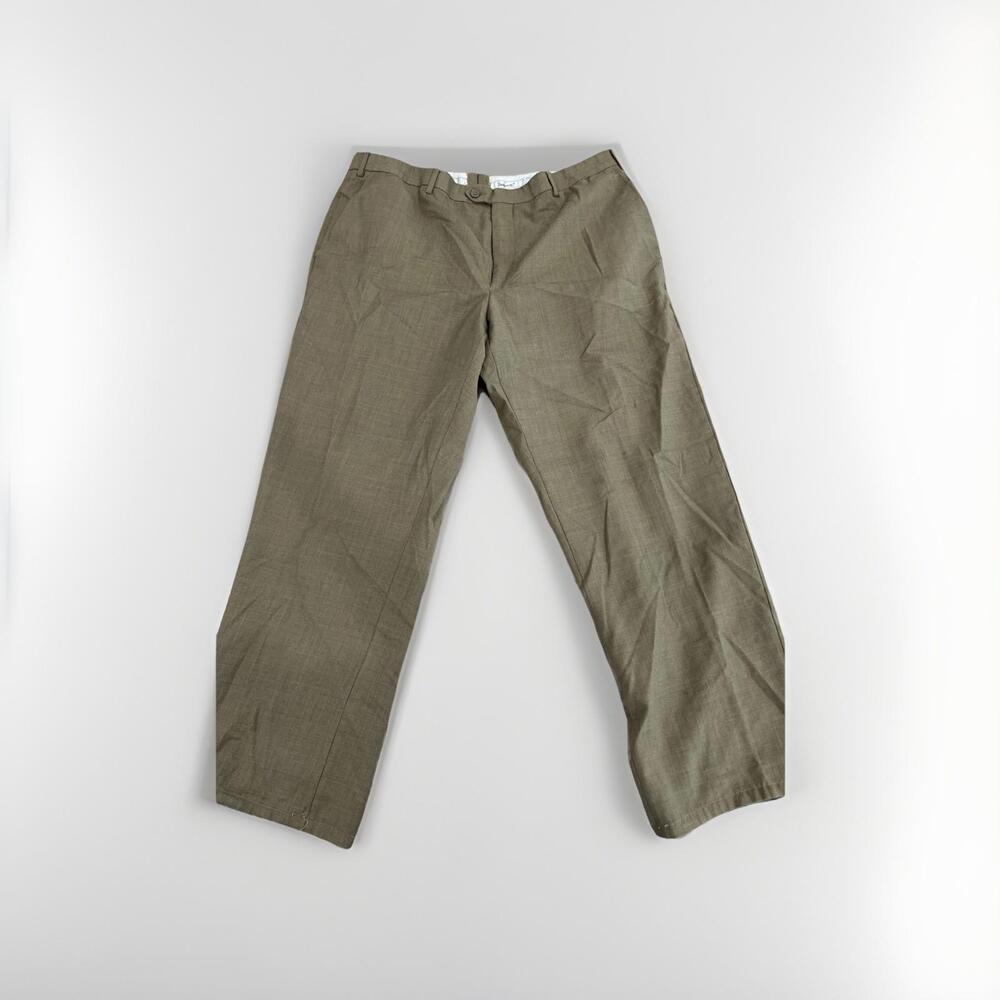 SANTORELLI MENS BROWN TAUPE DRESS PANTS 38x27 MADE IN ITALY - LIGHT STAIN